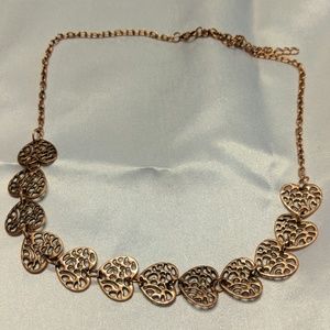 Rose gold looking heart necklace